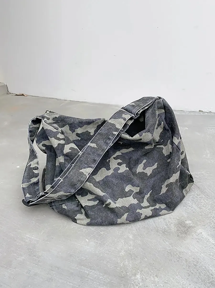 Women Camouflage Washed Shoulder Bag Crossbody Bag