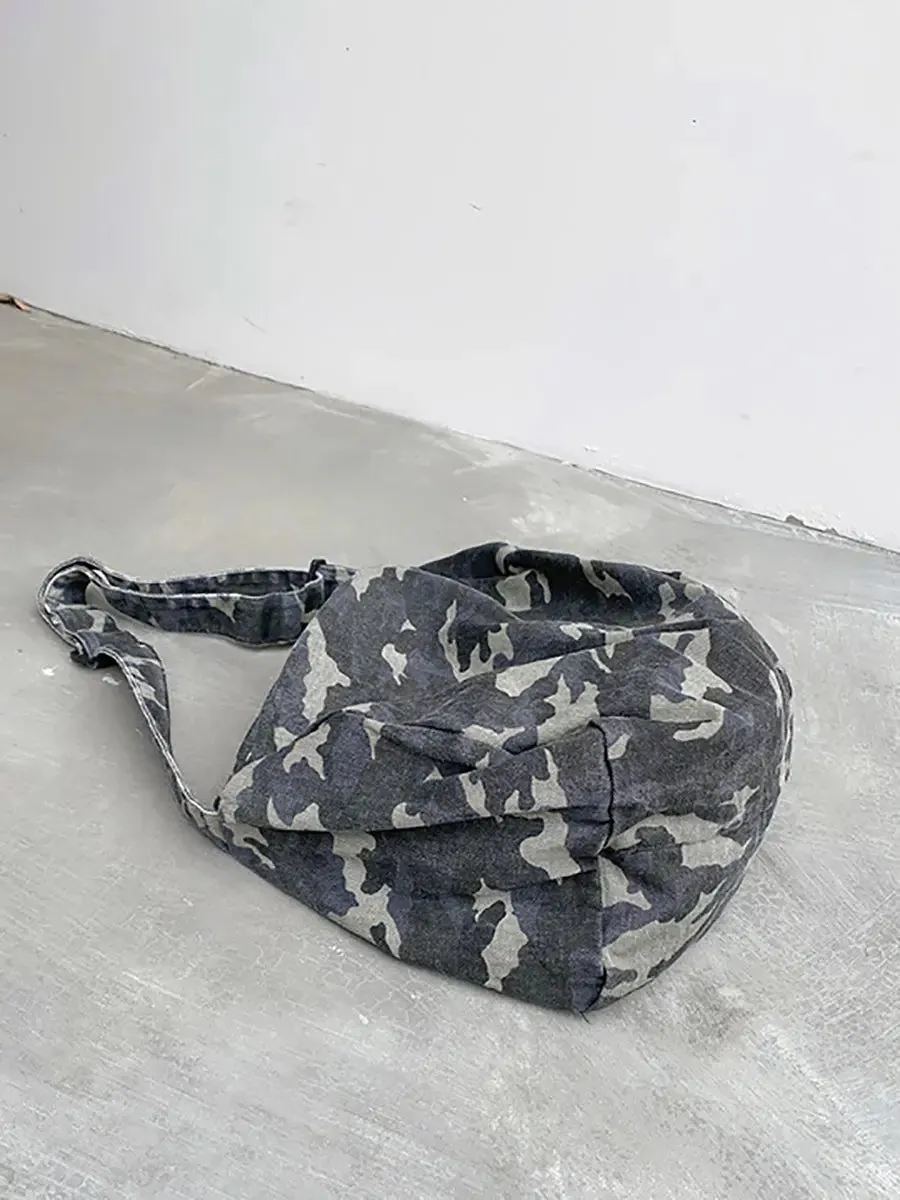 Women Camouflage Washed Shoulder Bag Crossbody Bag