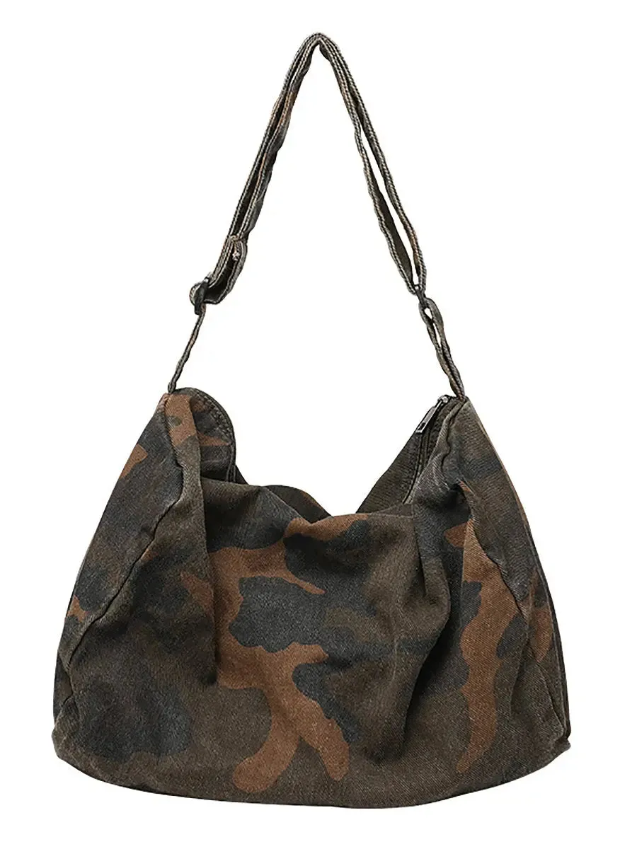 Women Camouflage Washed Shoulder Bag Crossbody Bag
