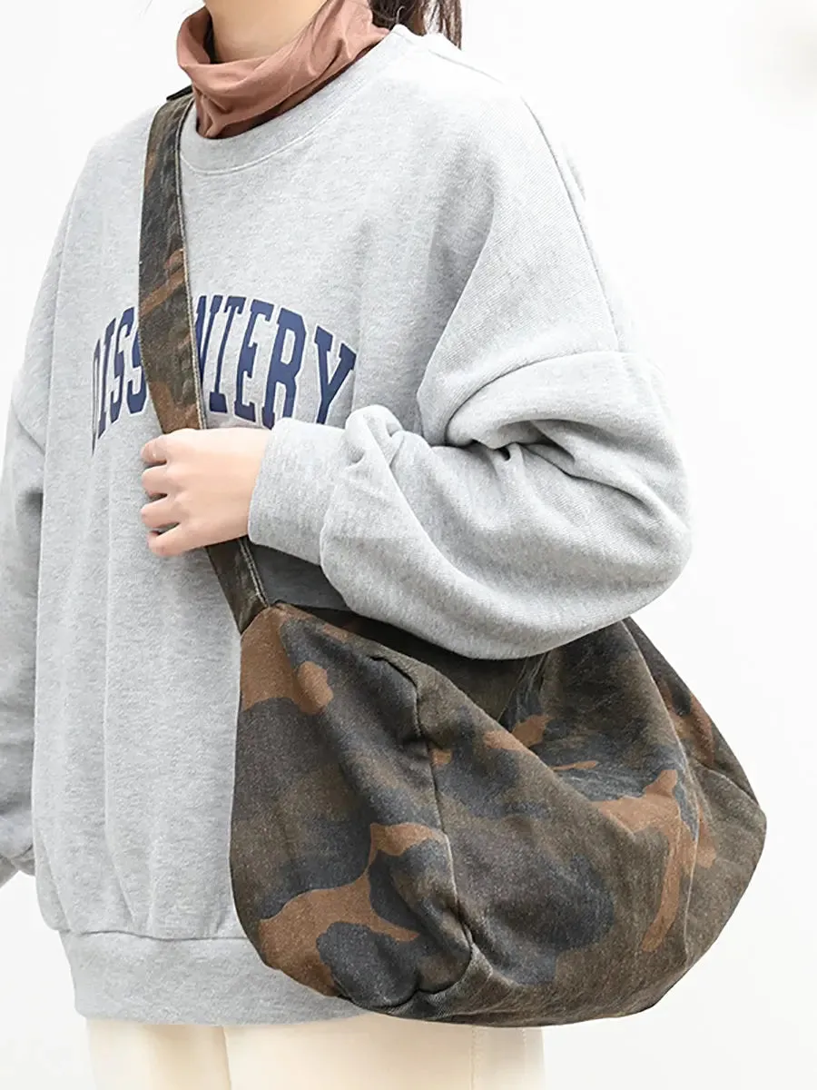 Women Camouflage Washed Shoulder Bag Crossbody Bag