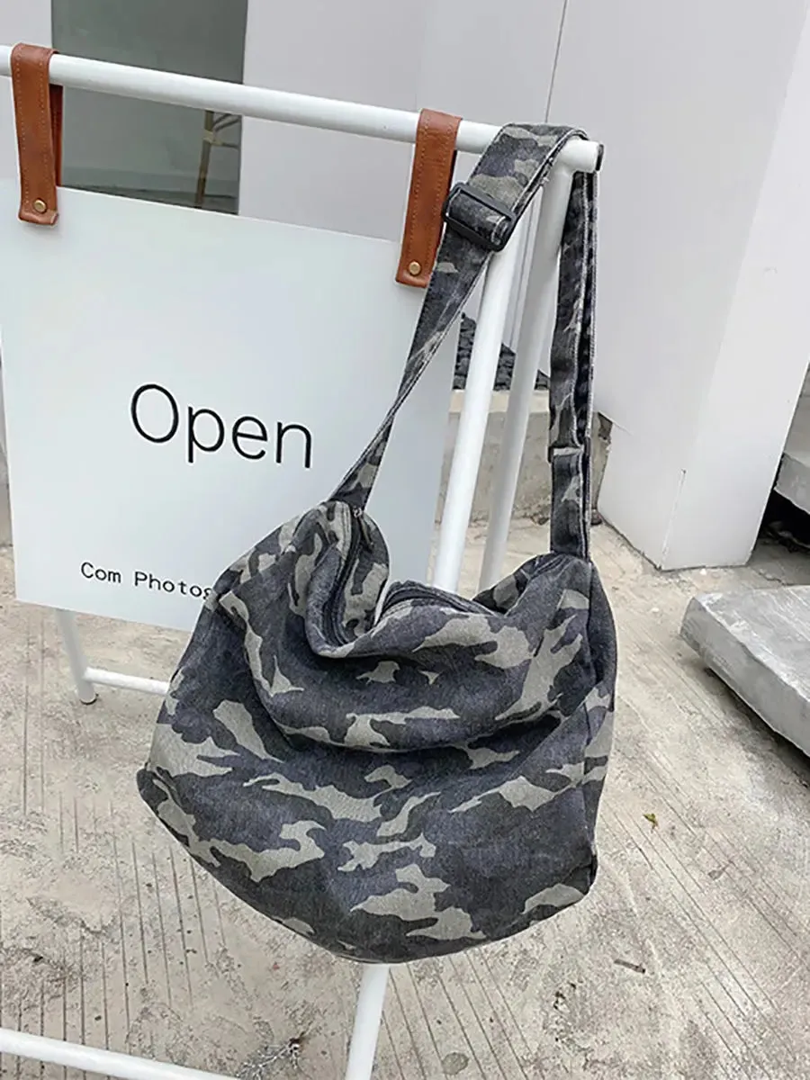 Women Camouflage Washed Shoulder Bag Crossbody Bag