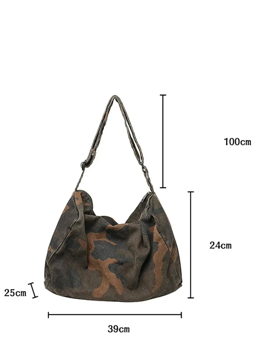 Women Camouflage Washed Shoulder Bag Crossbody Bag