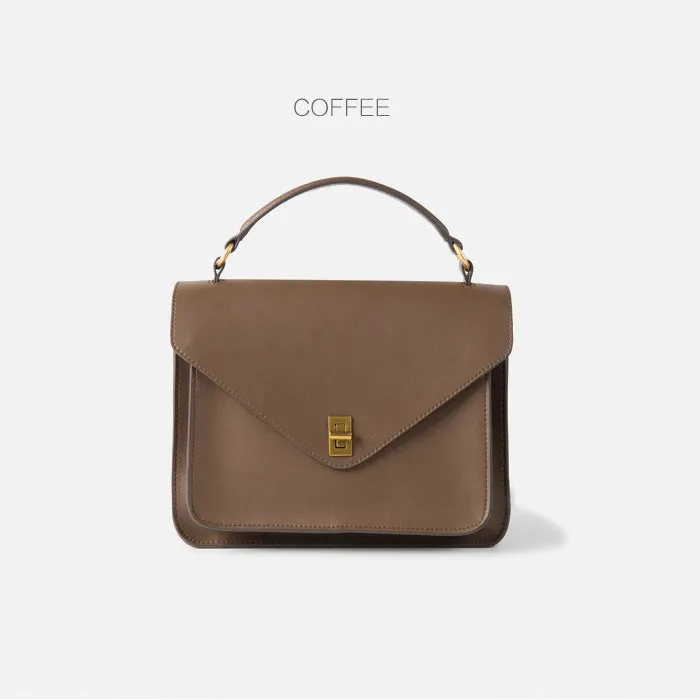 Womens Blue Leather Satchel Bag Crossbody Bags Purses for Women