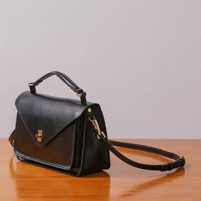 Womens Blue Leather Satchel Bag Crossbody Bags Purses for Women