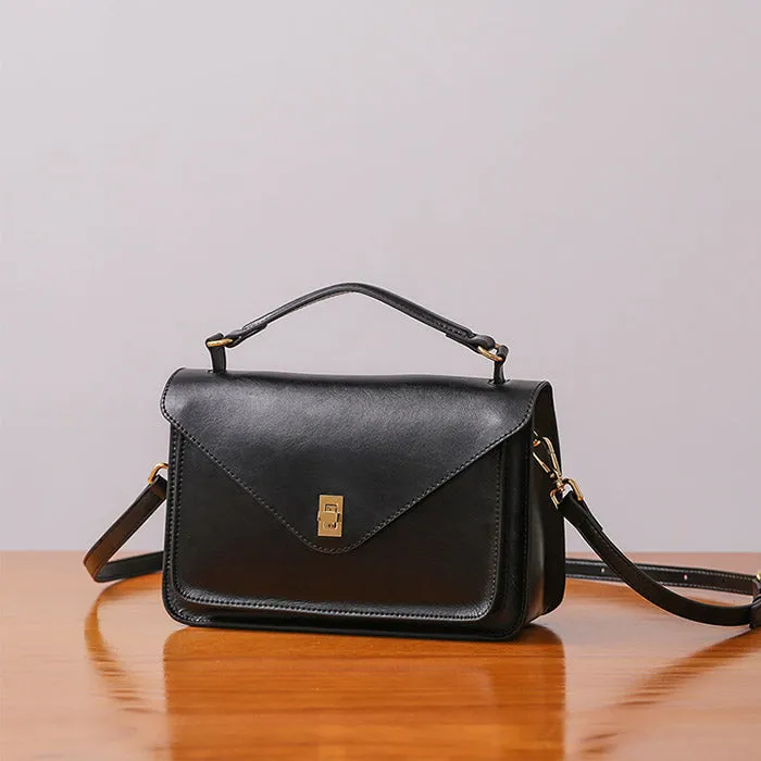 Womens Blue Leather Satchel Bag Crossbody Bags Purses for Women