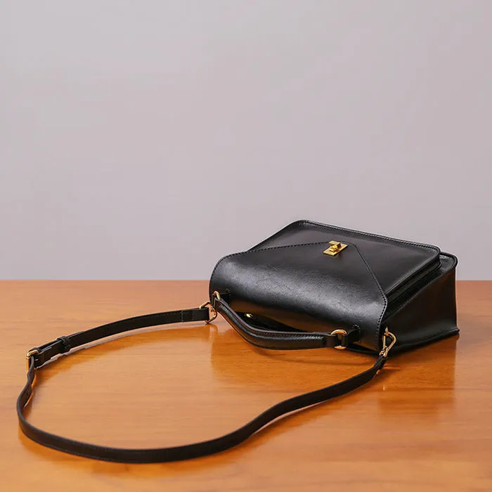 Womens Blue Leather Satchel Bag Crossbody Bags Purses for Women