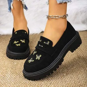 Women's Thick-Soled Slip-On French Loafers 27294939C
