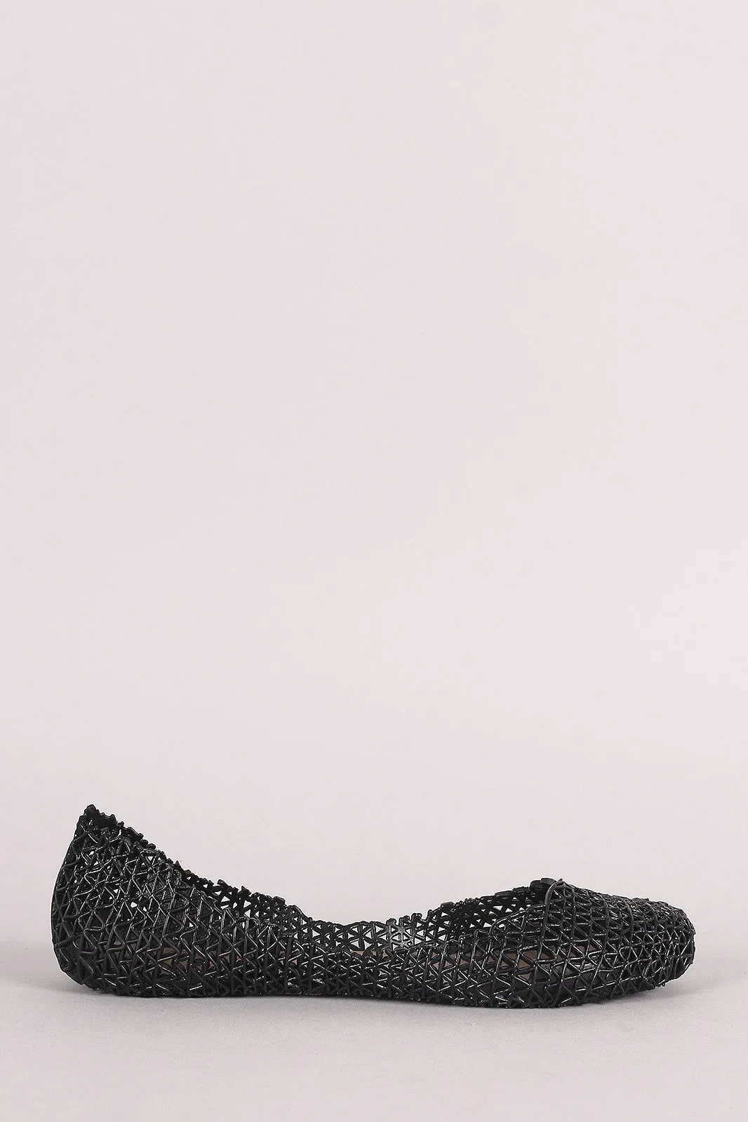 Woven Round Toe Slip-On Jelly Flat