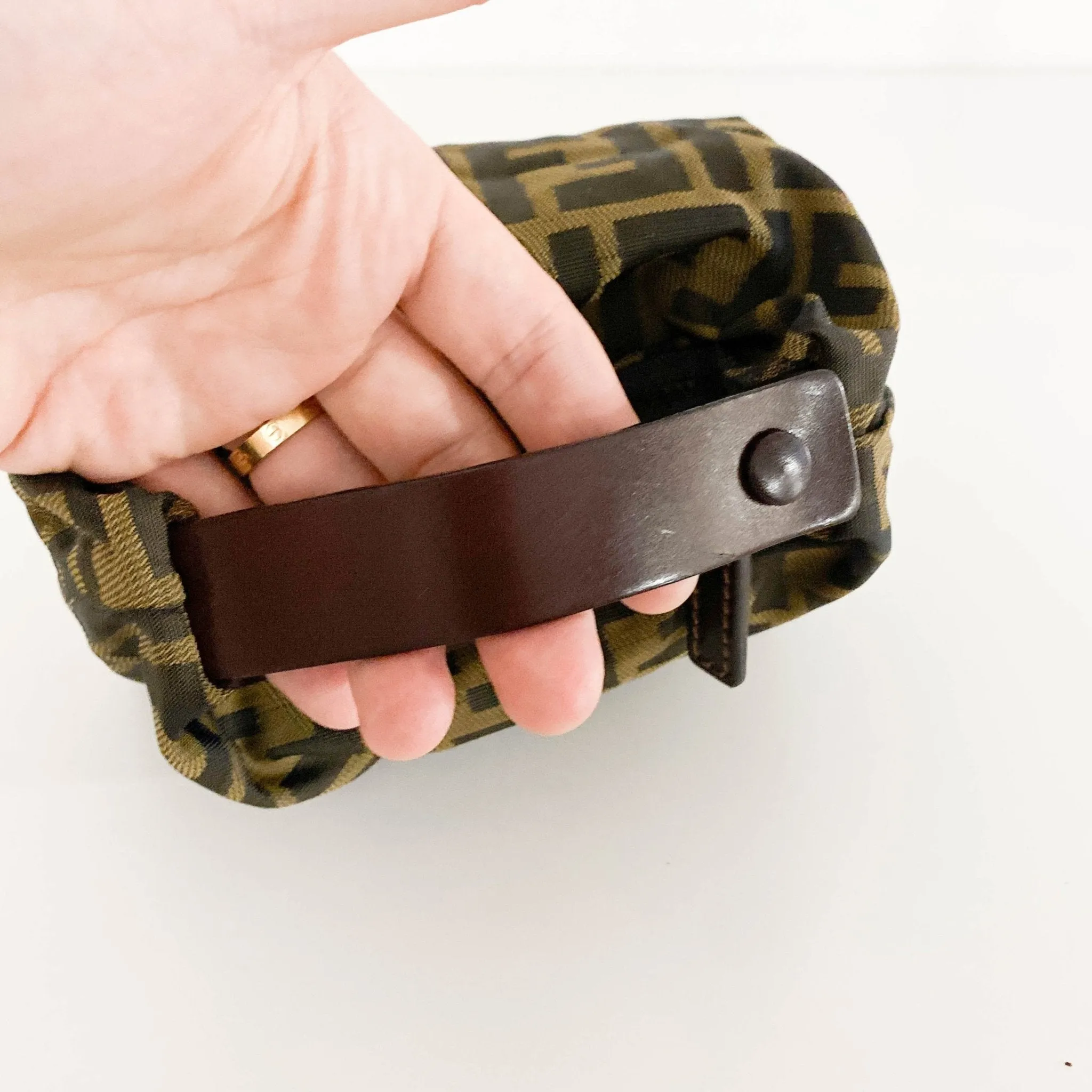 Zucca FF Logo Nylon Canvas Mini Pouch Bag