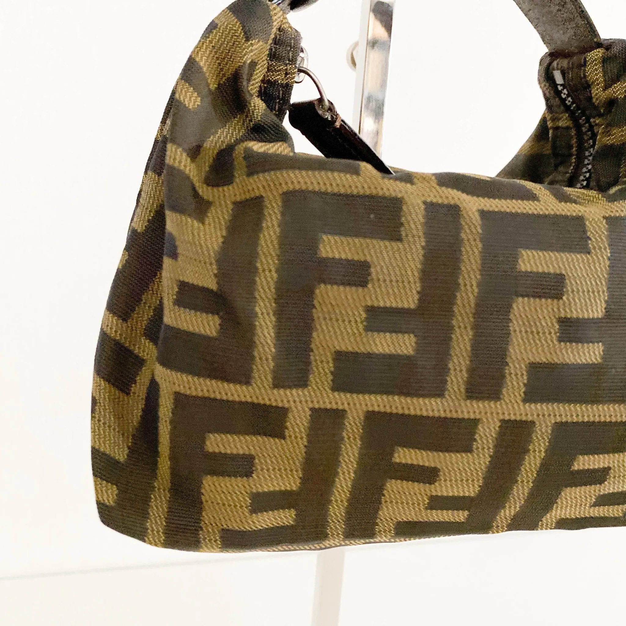 Zucca FF Logo Nylon Canvas Mini Pouch Bag