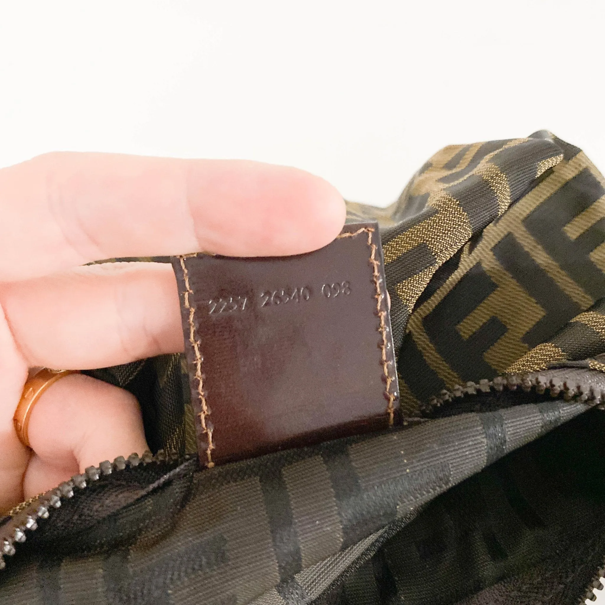Zucca FF Logo Nylon Canvas Mini Pouch Bag